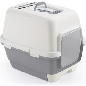 Stefanplast Cathy Clever & Smart Gri-Beyaz 58x45x48 cm Kedi Tuvaleti