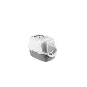 Stefanplast Cathy Easy Clean Beyaz Gri 56x40x40 cm Filtreli Kapalı Kedi Tuvaleti