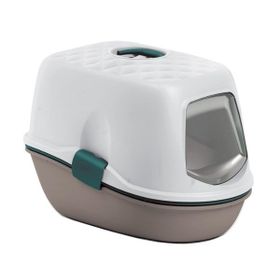 Stefanplast Furba Top Chic Beyaz Bej 58.5x39.4x42 cm Elekli Kapalı Kedi Tuvaleti