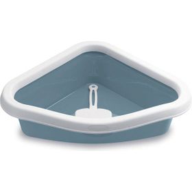Stefanplast Sprint Corner 56x40x14 cm Beyaz Mavi Kedi Tuvaleti