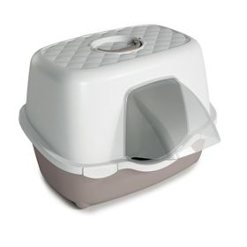 Stefanplast Tres Chic Beyaz Bej 56x54.5x39 cm Karbon Filtreli Kapalı Kedi Tuvaleti