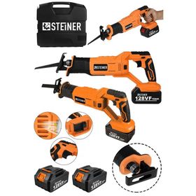 Steiner Alman 128 Vf 10 Ah Kömürsüz Motor Kemik Ahşap Akülü Testere Turuncu Demir Kesme Makinesi