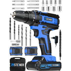 Steiner Alman 198 VF 10 Ah Darbeli Metal Dişli Şanzıman Çift Akülü 24 Parça Kırmızı Şarjlı Vidalama Matkap