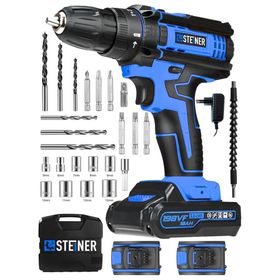 Steiner Alman 198 VF 10 Ah Darbeli Metal Dişli Şanzıman Çift Akülü 24 Parça Kırmızı Şarjlı Vidalama Matkap