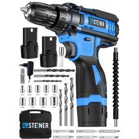 Steiner Alman Turbo Profesyonel 128 VF 10 Ah Otomatik Korumalı Metal Şanzuman Mavi Çift Akülü Şarjlı Matkap