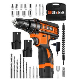 Steiner Alman Turbo Profesyonel 128 VF 10 Ah Otomatik Korumalı Metal Şanzuman Turuncu Çift Akülü Şarjlı Matkap