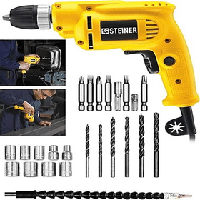 Steiner Germany Technology 1400 Watt Profesyonel Bakır Sargı Darbesiz Vidalama Matkap + 24 Parça Set