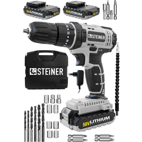 Steiner Germany Technology 58 V 5 Ah Metal Şanzıman Çift Lithium Akü Şarjlı Vidalama Matkap + Set