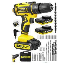 Steiner Germany Technology Highline 58 V 5 Ah Darbeli Bakır Sargılı Çift Akülü Vidalama Matkap