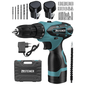 Steiner Germany TECNOLOGY 36 V Metal Şanzıman Çift Akülü Şarjlı Vidalama Matkap + 24 Parça Set