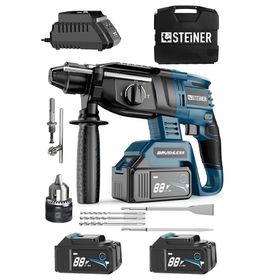Steiner ST0518R215400172 Alman 88 V 5 Ah Kömürsüz Motorlu Çift Akülü Kırıcı Delici Hilti Darbeli Matkap