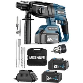 Steiner ST0518R215400172 Alman 88 V 5 Ah Kömürsüz Motorlu Çift Akülü Kırıcı Delici Hilti Darbeli Matkap