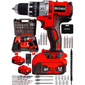 Steiner Steiner Germany Technology Darbeli 58 V 5 Ah Red XR Li-Ion Çift Akülü Şarjlı Vidalama Matkap Pro Set