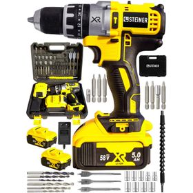 Steiner Steiner Germany Technology Darbeli 58 V 5 Ah Sarı XR Li-Ion Çift Akülü Şarjlı Vidalama Matkap Pro Set