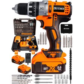 Steiner Steiner Germany Technology Darbeli 58 V 5 Ah TRNC XR Li-Ion Çift Akülü Şarjlı Vidalama Matkap Pro Set