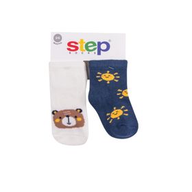 Step 10145 2'li Karışık Renkli Bear Soket Çorap