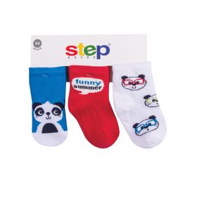 Step 10152 Karışık Renkli 3'lü Panda Soket Çorap