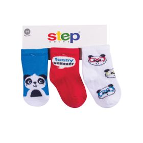 Step 10152 Karışık Renkli 3'lü Panda Soket Çorap