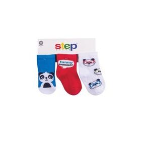 Step 10152 Karışık Renkli 3'lü Panda Soket Çorap