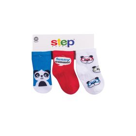 Step 10152 Karışık Renkli 3'lü Panda Soket Çorap