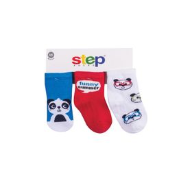 Step 10152 Karışık Renkli 3'lü Panda Soket Çorap