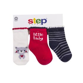 Step 10168 Karışık Renkli 3'lü Little Lady Soket Çorap