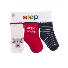 Step 10168 Karışık Renkli 3'lü Little Lady Soket Çorap