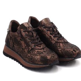 Step By Step 011-92213 Hakiki Deri Bronz Kadın Spor Ayakkabı