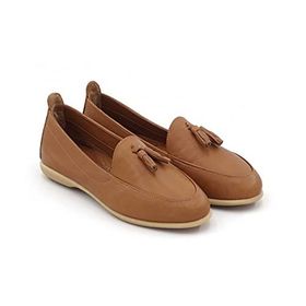 Step By Step 020-20013 Taba Hakiki Deri Loafer Kadın Babet