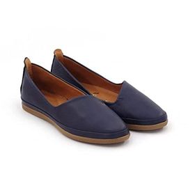Step By Step 020-20202 Lacivert Hakiki Deri Loafer Kadın Babet