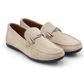 Step By Step 024-20224 Vizon Süet Hakiki Deri Erkek Loafer Ayakkabı