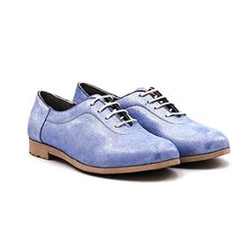 Step By Step Azul Mavi Hakiki Deri Loafer Kadın Babet