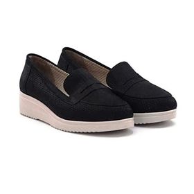 Step By Step Clavos Siyah Hakiki Deri Kadın Günlük Ayakkabı