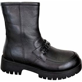 Step More Z413500 Siyah Zincirli Deri Kadın Bot