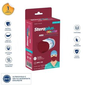 Steraplus Bordo FFP2 5 Katmanlı Telli N95 10'lu Maske