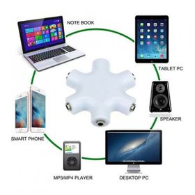 Stereo Çoklayıcı 5 Kulaklık Splitter