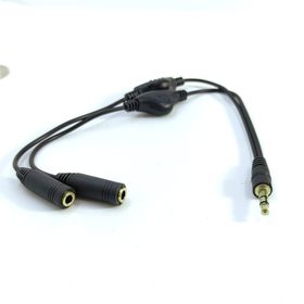 Stereo Kulaklık Çoklayıcı Kablo Ses Kontrollü