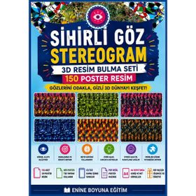 Stereogram Zeka Geliştirme Seti 150 Poster Resim Enine Boyuna Eğitim