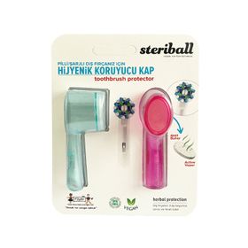 Steriball Pilli ve Şarjlı Diş Fırçası İçin Hijyenik Pembe ve Açık Mavi Diş Fırçası Kabı