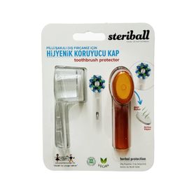 Steriball Pilli ve Şarjlı Diş Fırçası İçin Hijyenik Siyah ve Turuncu Diş Fırçası Kabı