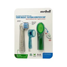 Steriball Pilli ve Şarjlı Diş Fırçası Yedek Başlık ve Hijyenik Koruyucu Kapak