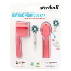 Steriball Pilli veya Şarjlı Diş Fırçaları İçin Hijyenik Kırmızı Diş Fırçası Kabı