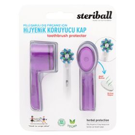 Steriball Pilli veya Şarjlı Diş Fırçaları İçin Hijyenik Mor Diş Fırçası Kabı