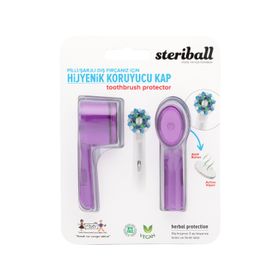 Steriball Pilli veya Şarjlı Diş Fırçaları İçin Hijyenik Mor Diş Fırçası Kabı