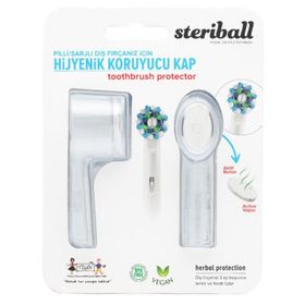 Steriball Pilli veya Şarjlı Diş Fırçaları İçin Hijyenik Şeffaf Diş Fırçası Kabı