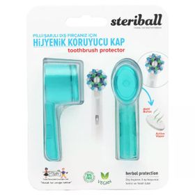 Steriball Pilli veya Şarjlı Diş Fırçaları İçin Hijyenik Turkuaz Diş Fırçası Kabı