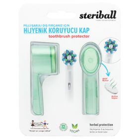 Steriball Pilli veya Şarjlı Diş Fırçaları İçin Hijyenik Yeşil Diş Fırçası Kabı