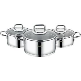 Stevig 4 Cook Pro Süzgeç Kapaklı 18 10 6 Parça Paslanmaz Çelik Tencere Seti