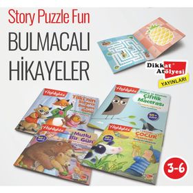 Sticker Bulmacalı Hikayeler 4'lü Set-Dikkat Atolyesi Yayınları