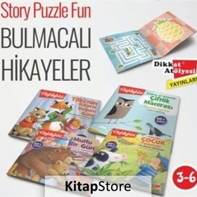 Sticker Bulmacalı Hikayeler 4'lü Set-Dikkat Atolyesi Yayınları